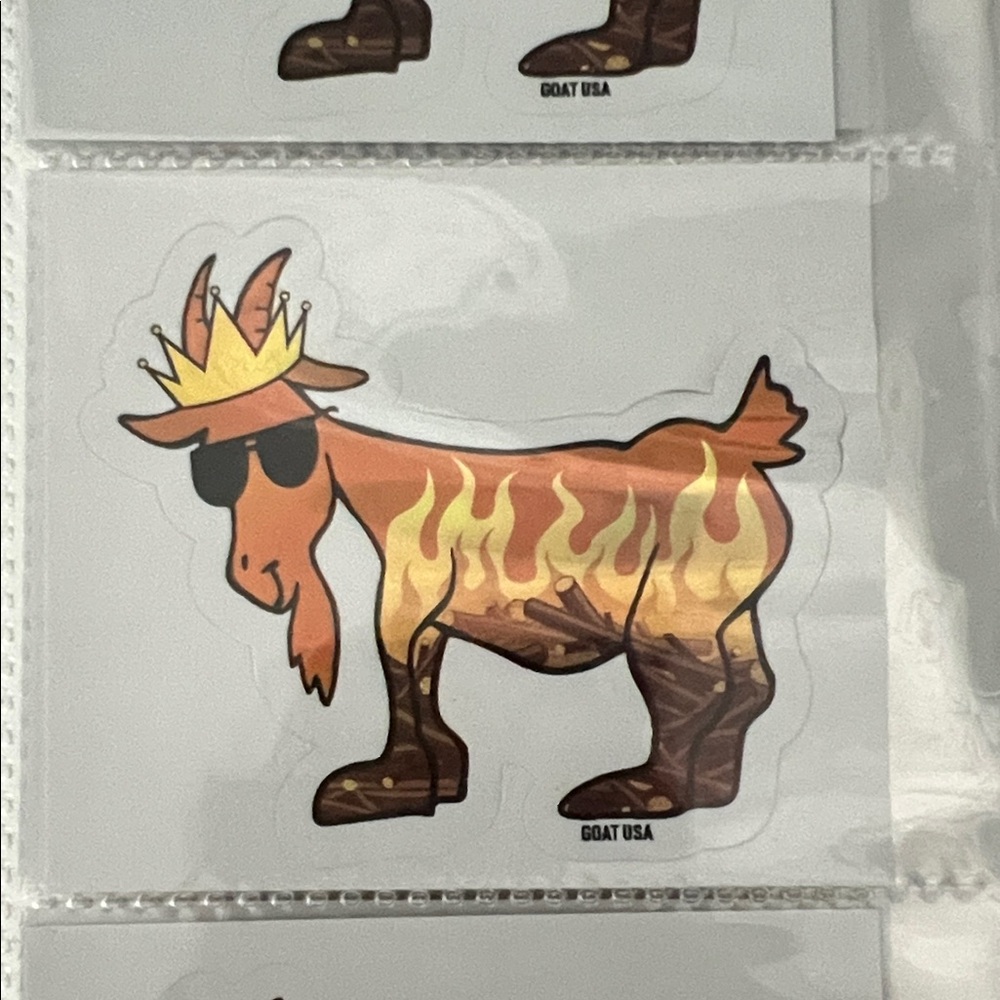 GOAT USA Orange Flame Goat Sticker - Fun Party Favor